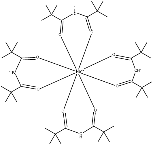 四(2,2,6,6-四甲基-3,5-庚烷二酸铌 结构式