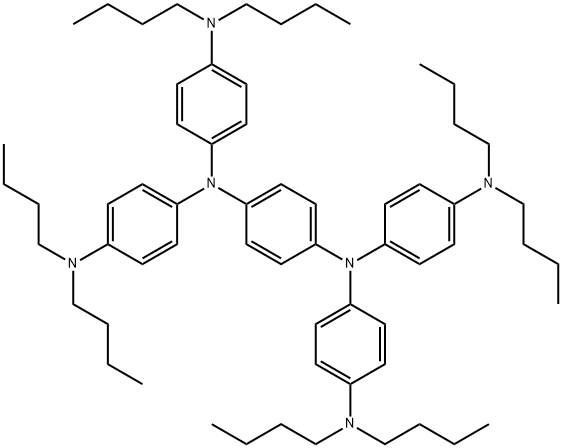 N,N,N',N'-四(4-二丁基氨基苯基)-1,4-苯二胺 结构式