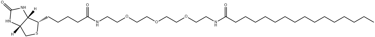 1H-Thieno[3,4-d]iMidazole-4-pentanaMide, hexahydro-2-oxo-N-(13-oxo-3,6,9-trioxa-12-azaoctacos-1-yl)-, (3aS,4S,6aR)- 结构式