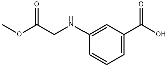 3-((2-甲氧基-2-氧乙基)氨基)苯甲酸 结构式