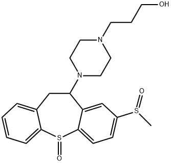 4-(10,11-二氢-8-(甲亚磺酰基)二苯并(b,f)硫杂卓-10-基)-1-哌嗪丙醇 S-氧化物 结构式