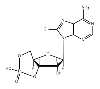 8-氯腺苷-3',5'-环状磷酸钠盐 结构式
