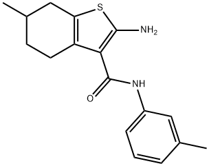 2-AMINO-6-METHYL-N-(3-METHYLPHENYL)-4,5,6,7-TETRAHYDRO-1-BENZOTHIOPHENE-3-CARBOXAMIDE 结构式