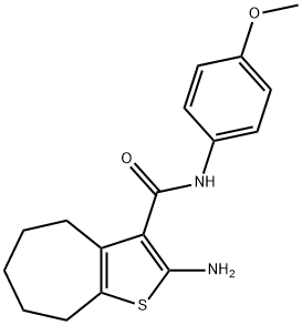 2-氨基-N-(4-甲氧基苯基)-5,6,7,8-四氢-4H-环庚[B]噻吩-3-甲酰胺 结构式