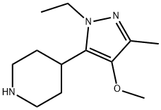 Piperidine, 4-(1-ethyl-4-methoxy-3-methyl-1H-pyrazol-5-yl)- (9CI) 结构式