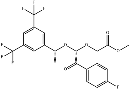 2-[(1S)-1-[(1R)-1-[3,5-Bis(trifluoroMethyl)phenyl]ethoxy]-2-(4-fluorophenyl)-2-oxoethoxy]acetic Acid Methyl Ester 结构式