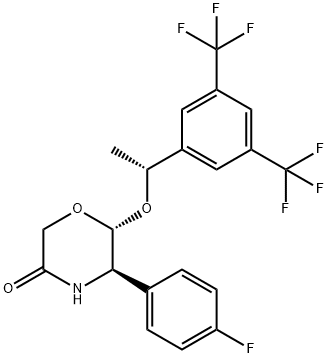 (5R,6R)-6-[(1R)-1-[3,5-Bis(trifluoroMethyl)phenyl]ethoxy]-5-(4-fluorophenyl)-3-Morpholinone 结构式