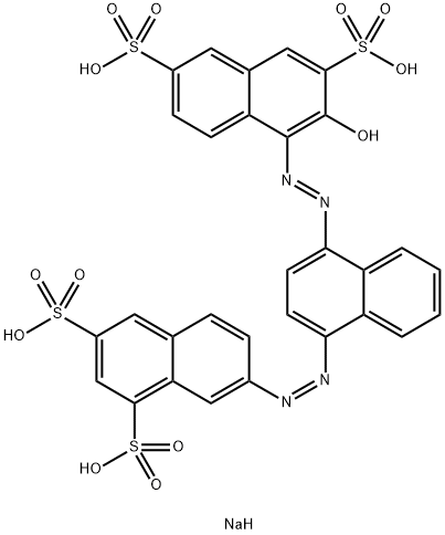 tetrasodium (4Z)-4-[[4-(6,8-disulfonatonaphthalen-2-yl)diazenylnaphthalen-1-yl]hydrazinylidene]-3-oxo-naphthalene-2,7-disulfonate 结构式