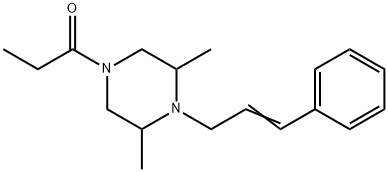 2,6-DIMETHYL-4-(1-OXOPROPYL)-1-(3-PHENYL-2-PROPENYL)PIPERAZINE 结构式