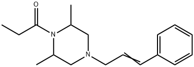 2,6-二甲基-1-(1-丙酰)-4-(3-苯基-2-丙烯基)哌嗪 结构式