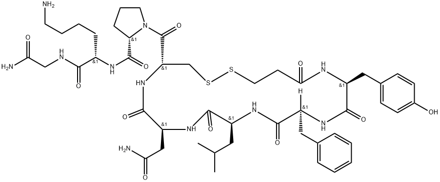 (DEAMINO-CYS1,LEU,LYS)-VASOPRESSIN 结构式