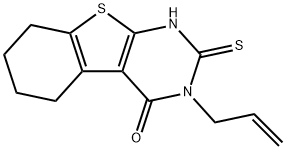 3-丙烯基-2-巯基-3,4,5,6,7,8-六氢化苯并[4,5]噻吩并[2,3-B]吡啶-4-酮 结构式