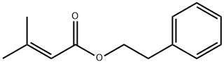 3-甲基-2-丁烯酸-2-苯乙酯 结构式
