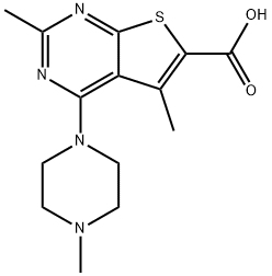 2,5-二甲基-4-(4-甲基哌嗪-1-基)噻吩并[2,3-D]嘧啶-6-羧酸 结构式