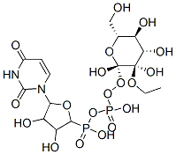 [(2R,3R,4R,5R)-5-(2,4-dioxopyrimidin-1-yl)-3,4-dihydroxy-oxolan-2-yl]m ethoxy-[hydroxy-[(2R,3R,4S,5S,6R)-3,4,5-trihydroxy-6-(hydroxymethyl)ox an-2-yl]oxy-phosphoryl]oxy-phosphinic acid 结构式