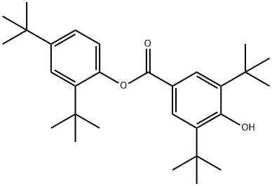 3,5-二叔丁基-4-羟基苯甲酸-2,4-二叔丁基苯酯 结构式