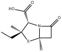 4-Thia-1-azabicyclo[3.2.0]heptane-2-carboxylicacid,3-ethyl-3-methyl-7-oxo-,(2S,3S,5R)-(9CI) 结构式