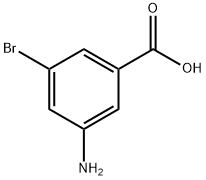 3-氨基-5-溴苯甲酸 结构式
