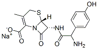 sodium [6R-[6alpha,7beta(R*)]]-7-[amino(4-hydroxyphenyl)acetamido]-3-methyl-8-oxo-5-thia-1-azabicyclo[4.2.0]oct-2-ene-2-carboxylate 结构式