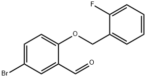 5-溴-2-[(2-氟苄基)氧基]苯甲醛 结构式