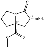 1H-Pyrrolizine-7a(5H)-carboxylicacid,2-aminotetrahydro-3-oxo-,methylester, 结构式