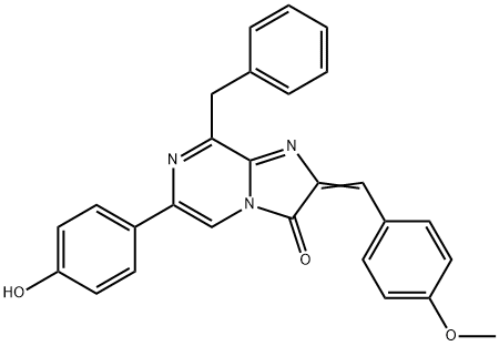 Imidazo[1,2-a]pyrazin-3(2H)-one,  6-(4-hydroxyphenyl)-2-[(4-methoxyphenyl)methylene]-8-(phenylmethyl)- 结构式