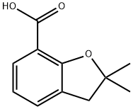 2,2-二甲基-2,3-二氢-1-苯并呋喃-7-羧酸 结构式