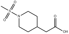 2-(1-甲磺酰基哌啶-4-基)乙酸 结构式