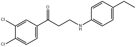 1-(3,4-DICHLOROPHENYL)-3-(4-ETHYLANILINO)-1-PROPANONE 结构式