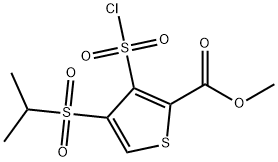 甲基 3-氯磺酰基-4-(异丙基磺酰基)噻吩-2-羧酸酯 结构式