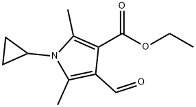 1-环丙基-4-甲酰基-2,5-二甲基-1H-吡咯-3-羧酸乙 结构式