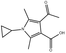 4-乙酰基-1-环丙基-2,5-二甲基-1H-吡咯-3-羧酸 结构式