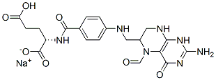 N-[4-[[(2-氨基-5-甲酰基-3,4,5,6,7,8-六氢-4-氧代-6-蝶啶基)甲基]氨基]苯甲酰基]-L-谷氨酸钠盐 结构式