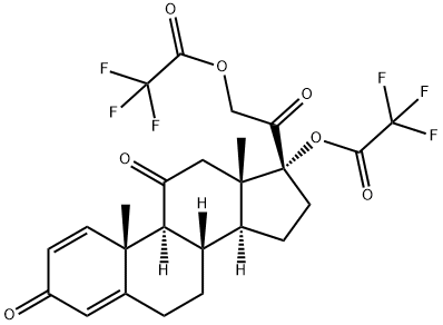 17,21-Dihydroxypregna-1,4-diene-3,11,20-trione bis(trifluoroacetate) 结构式