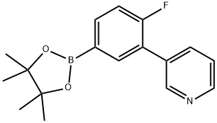 3-(2-FLUORO-5-(4,4,5,5-TETRAMETHYL-1,3,2-DIOXABOROLAN-2-YL)PHENYL)PYRIDINE 结构式