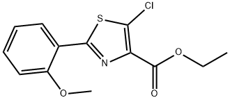 4-Thiazolecarboxylicacid,5-chloro-2-(2-methoxyphenyl)-,ethylester(9CI) 结构式