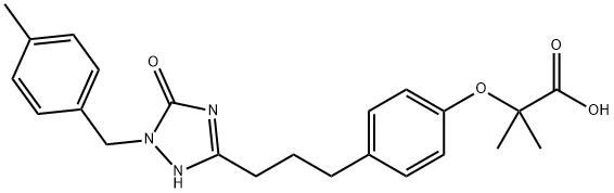 2-[4-[3-[2,5-二氢-1-[(4-甲基苯基)甲基]-5-氧代-1H-1,2,4-T噻唑-3-基]丙基]苯氧基]-2-甲基-丙酸 结构式