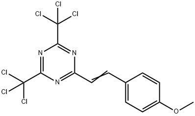 2,4-双(三氯甲基)-6-对甲氧基苯乙烯基-S-三嗪 结构式