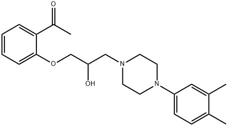 1-(2-Acetylphenoxy)-3-[4-(3,4-dimethylphenyl)-1-piperazinyl]-2-propanol 结构式