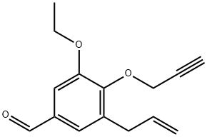 3-烯丙基-5-乙氧基-4-(2-丙炔氧基)苯甲醛 结构式