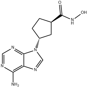 3-(6-AMINO-PURIN-9-YL)-CYCLOPENTANECARBOXYLIC ACID HYDROXYAMIDE 结构式