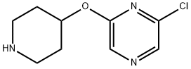 2-CHLORO-6-(PIPERIDIN-4-YLOXY)-PYRAZINE 结构式