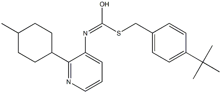 S-((4-(1,1-Dimethylethyl)phenyl)methyl)O-(4-methylcyclohexyl)-3-pyridinylcarbonimidothioate 结构式