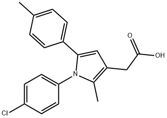 2-[1-(4-chlorophenyl)-2-methyl-5-(4-methylphenyl)pyrrol-3-yl]acetic ac id 结构式