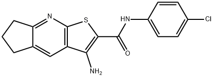 3-amino-N-(4-chlorophenyl)-6,7-dihydro-5H-cyclopenta[b]thieno[3,2-e]pyridine-2-carboxamide 结构式