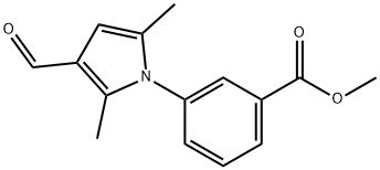 3-(3-甲酰基-2,5-二甲基-1H-吡咯-1-基)苯甲酸甲酯 结构式