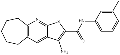 3-amino-N-(3-methylphenyl)-6,7,8,9-tetrahydro-5H-cyclohepta[b]thieno[3,2-e]pyridine-2-carboxamide 结构式