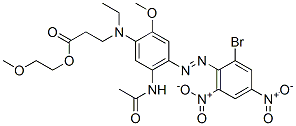 2-methoxyethyl N-[5-(acetylamino)-4-[(2-bromo-4,6-dinitrophenyl)azo]-2-methoxyphenyl]-N-ethyl-beta-alaninate  结构式