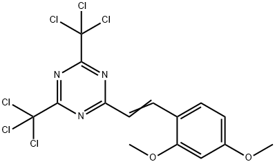 2-(2,4-二甲氧基苯乙烯基)-4,6-双(三氯甲基)-1,3,5-三嗪 结构式