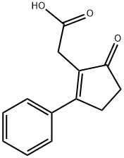 (5-氧-2-苯基-1-环戊烯)-乙酸 结构式